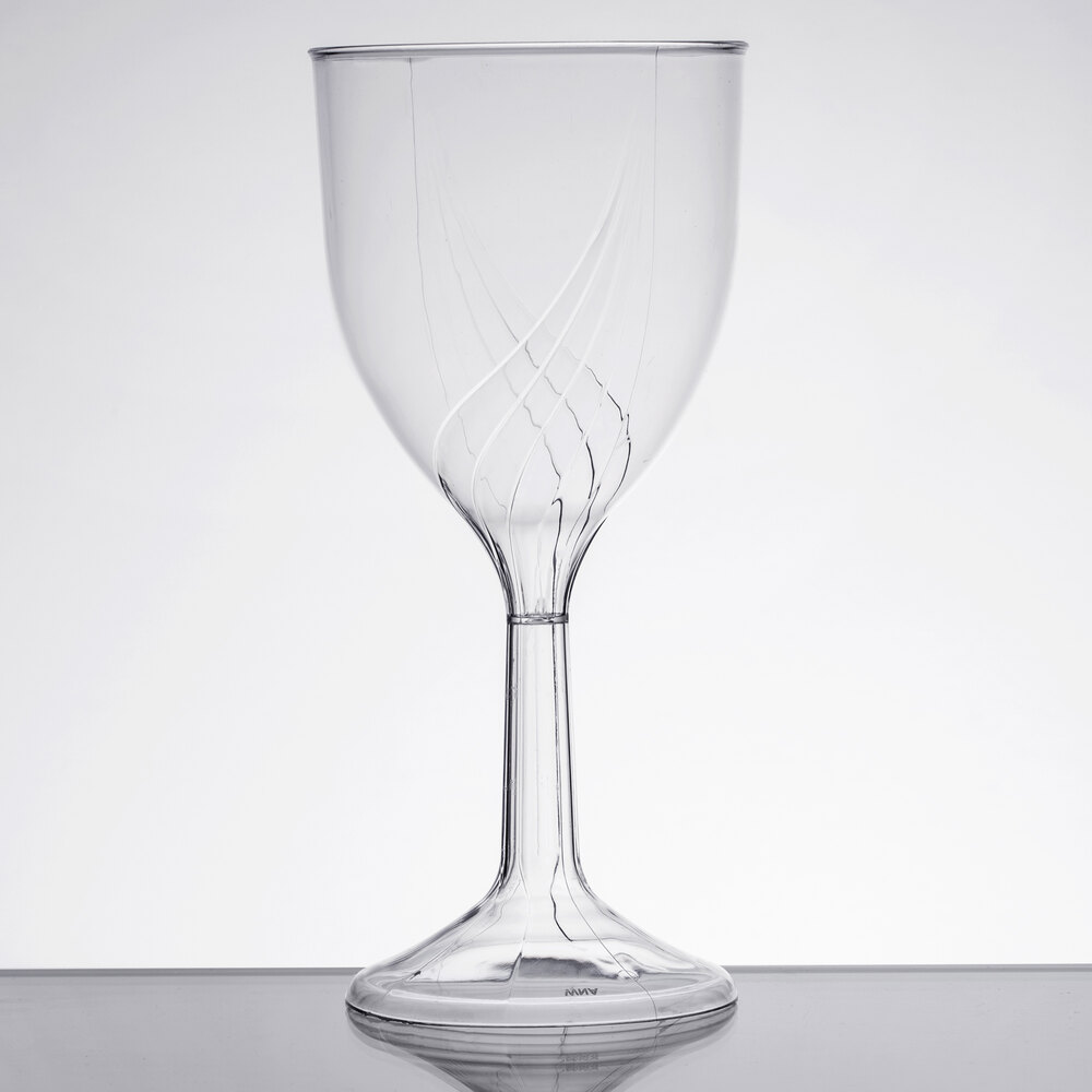 clear patterned plastic wine glasses