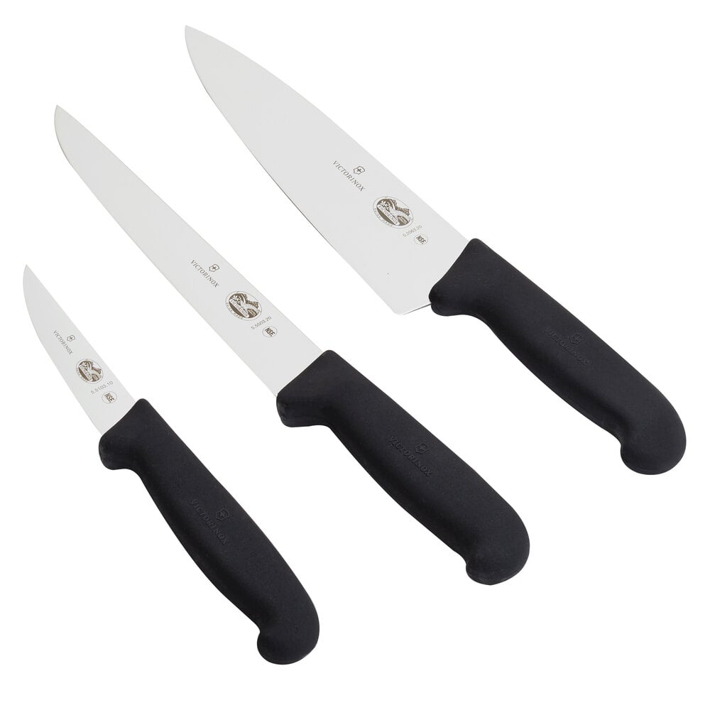 Victorinox 47892 3 Piece Fibrox Handle Chef Knife Set