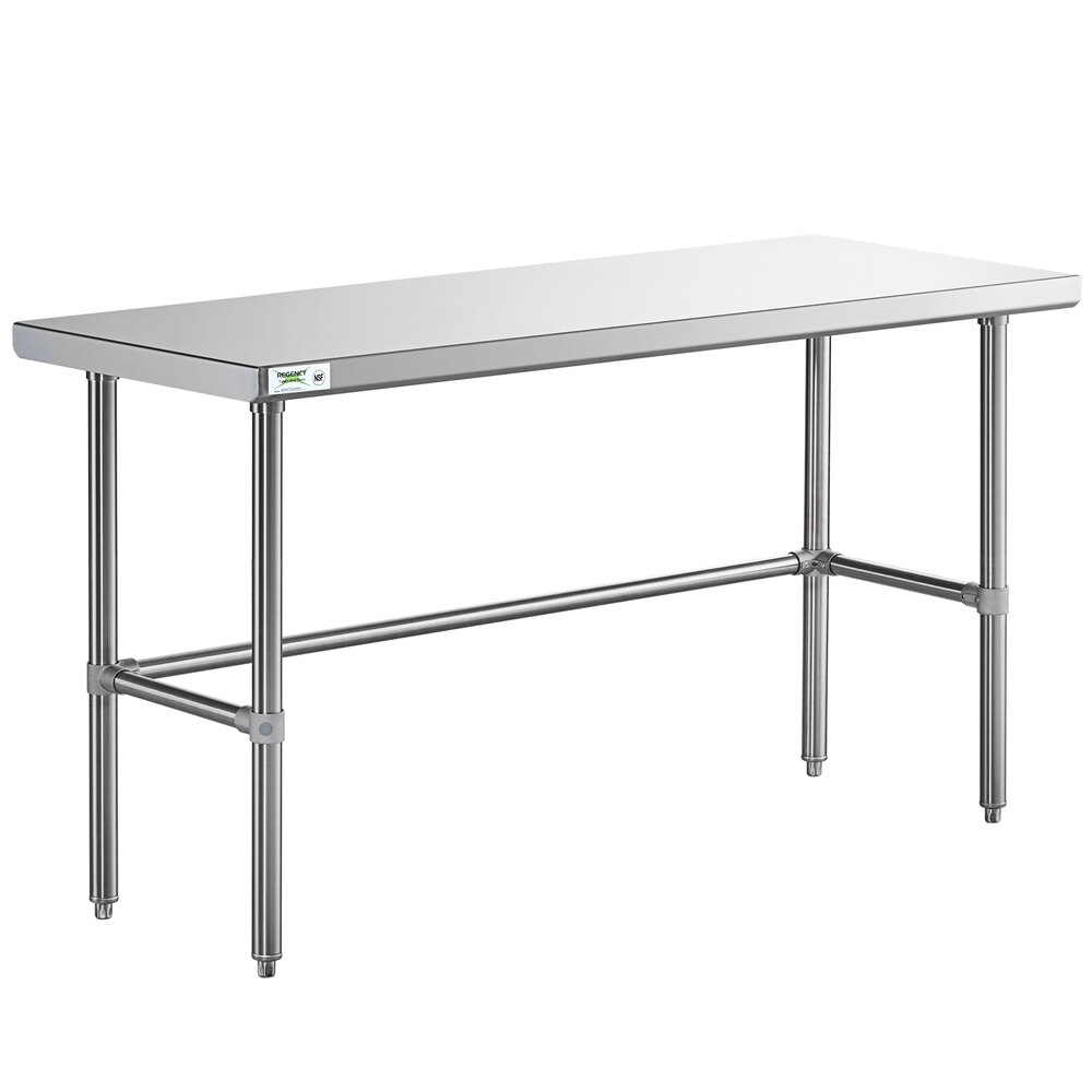 Regency 24 inch x 60 inch 16-Gauge 304 Stainless Steel Commercial Open Base Work Table
