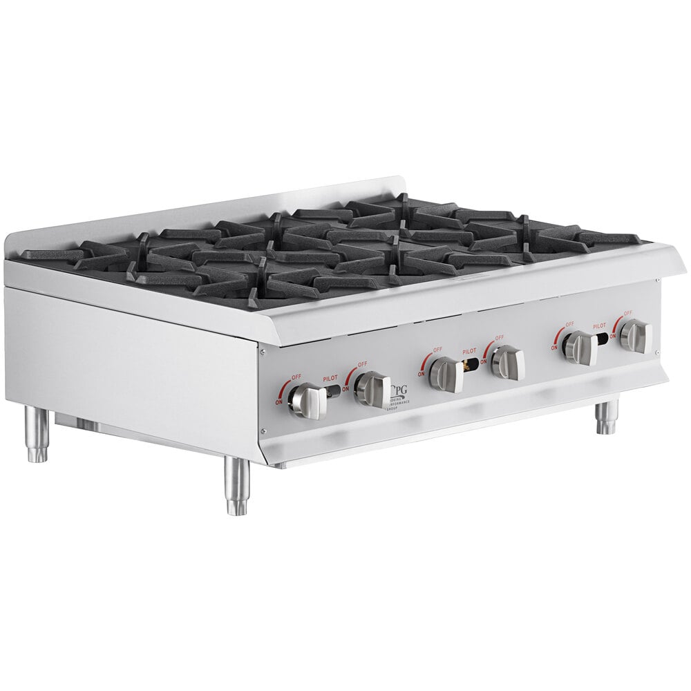 Toastmaster (TMHP6) GAS 6 Burner Countertop Hot Plate, 132,000 BTU