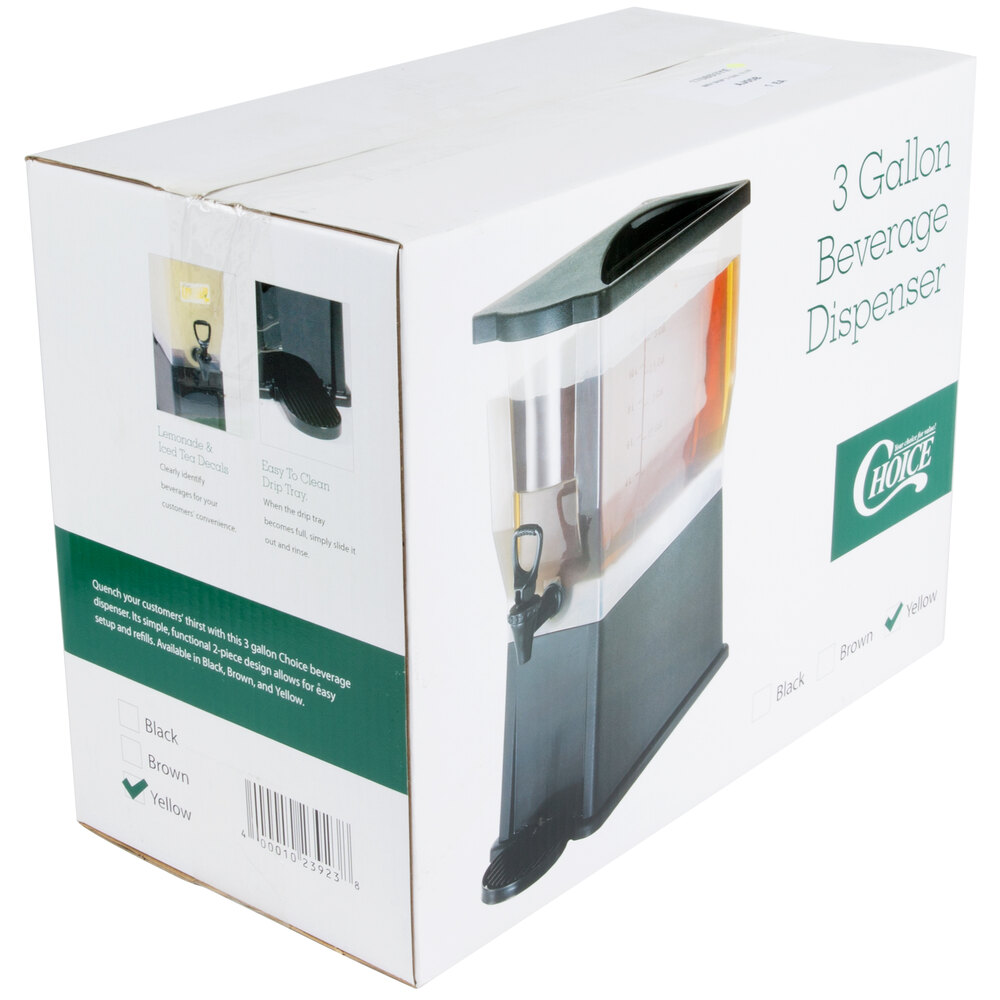 Choice 3 Gallon Yellow Beverage Dispenser