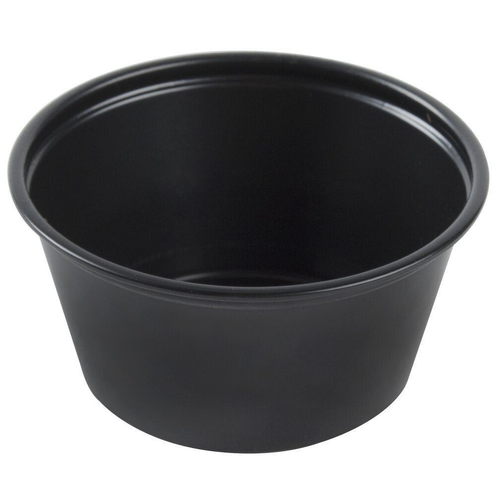 Solo P200BLK 2 oz. Black Polystyrene Souffle Cup / Portion Cup 2500/Case