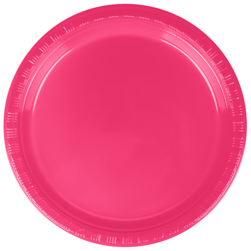 Creative Converting 28177011 7" Hot Magenta Pink Plastic