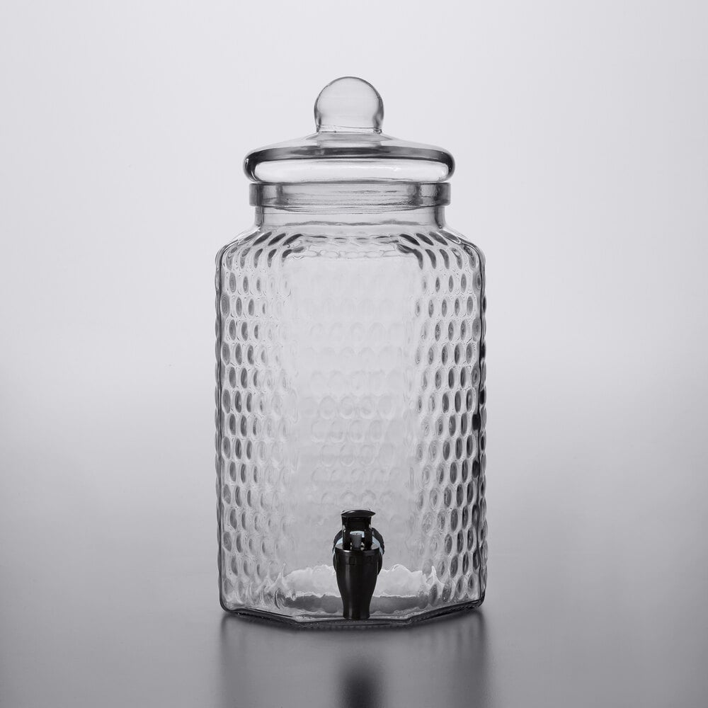 1-Gallon Glass Beverage Dispenser,Accguan Drink