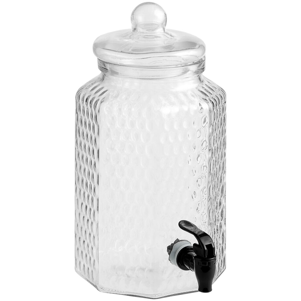 Acopa 5 Gallon Hammered Glass Beverage Dispenser