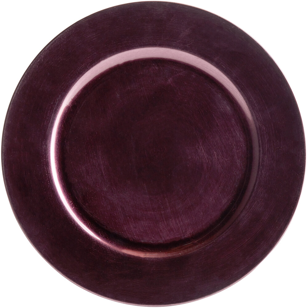 Charge It by Jay 13" Round Purple Plastic Charger Plate 12/Pack
