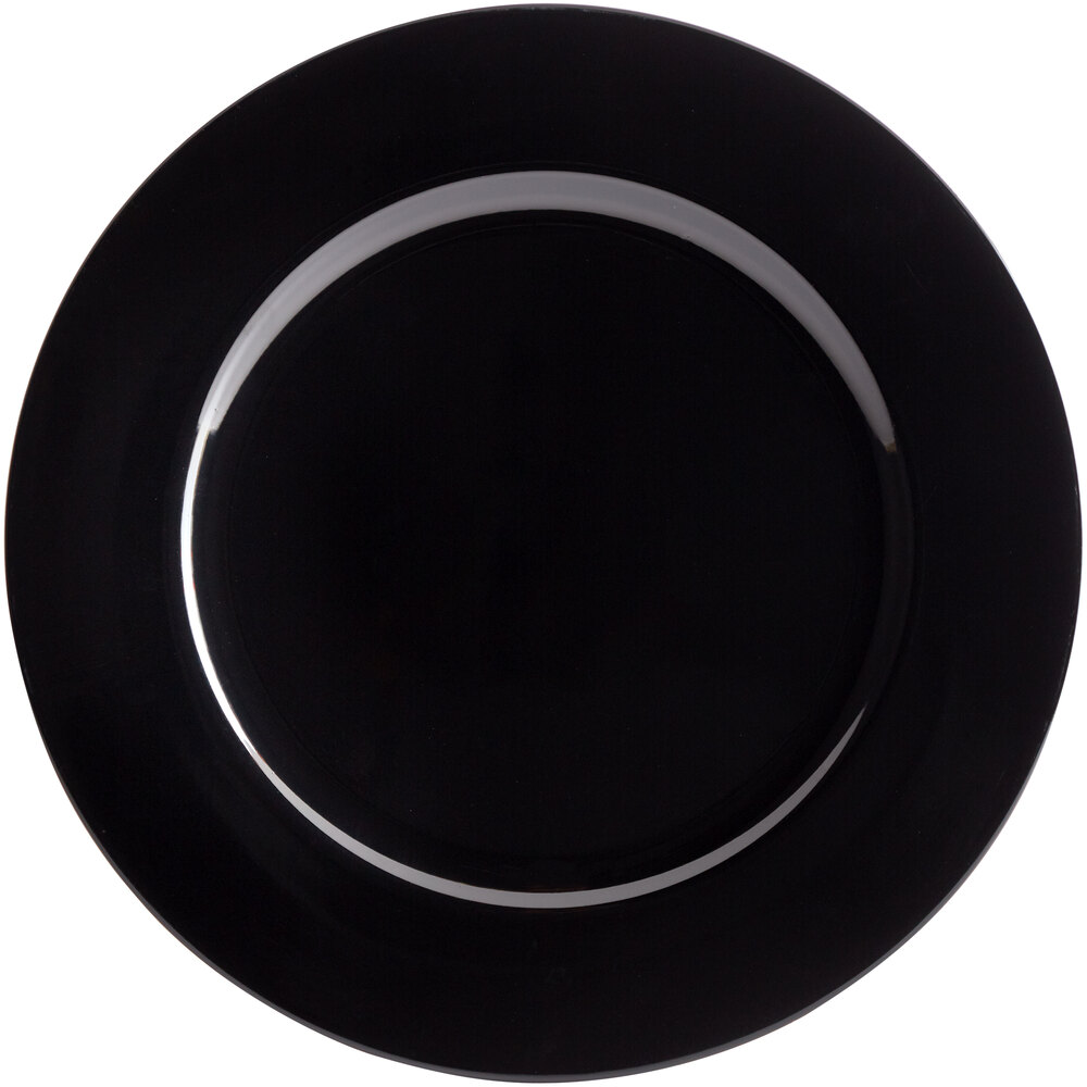 Charge It by Jay 13" Round Black Plastic Charger Plate 12/Pack