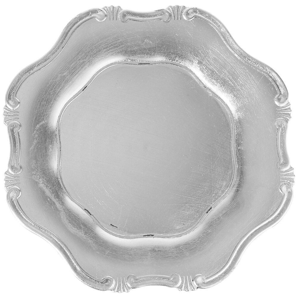 Jay Companies Aurelie Silver Plated Set Of 4 Charger Plates 13