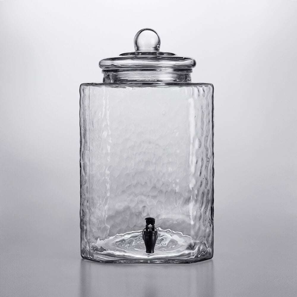 5 Gallon Hammered Glass Beverage Dispenser (Acopa)