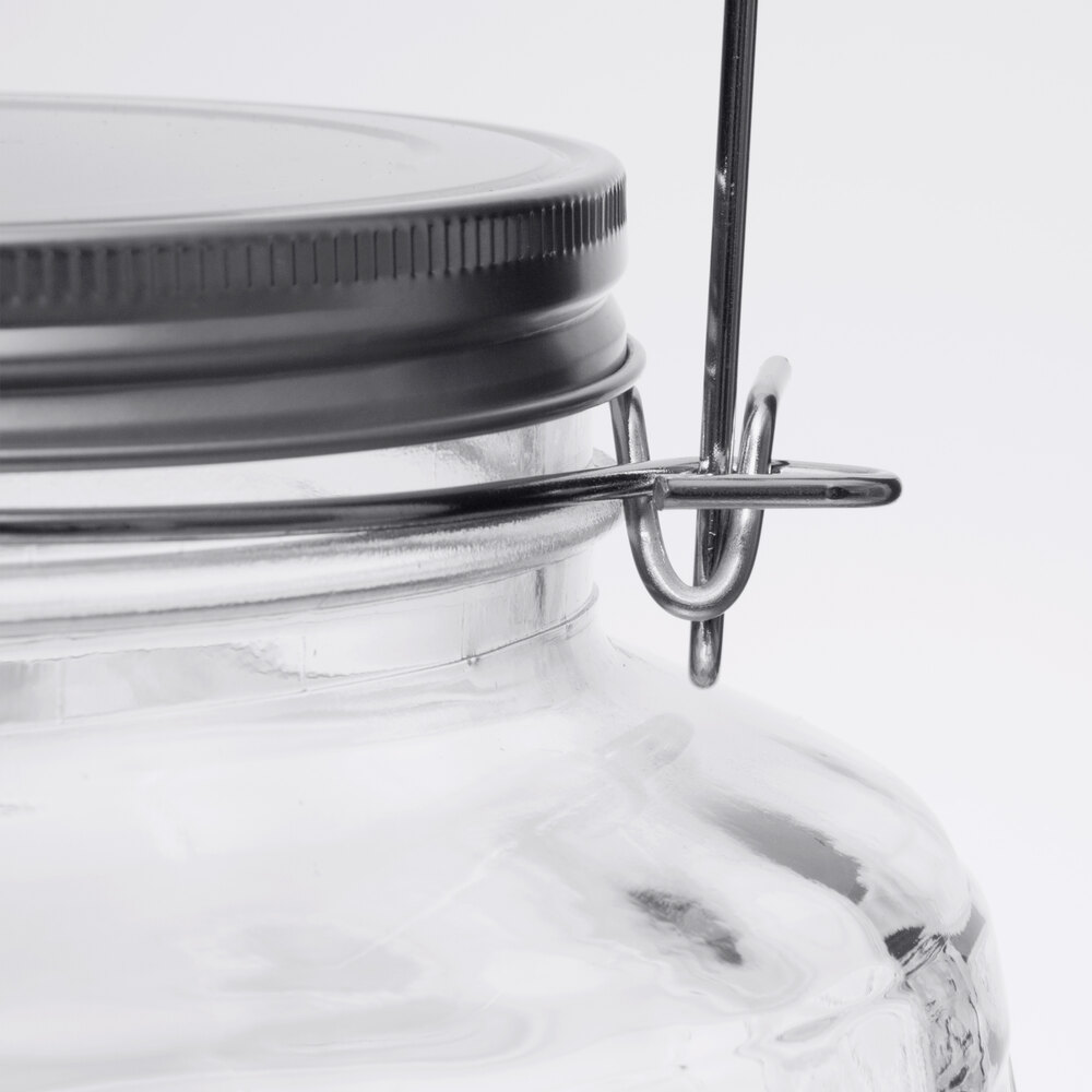 Anchor Hocking 85728 1 Gallon Barrel Jar with Brushed Aluminum Lid