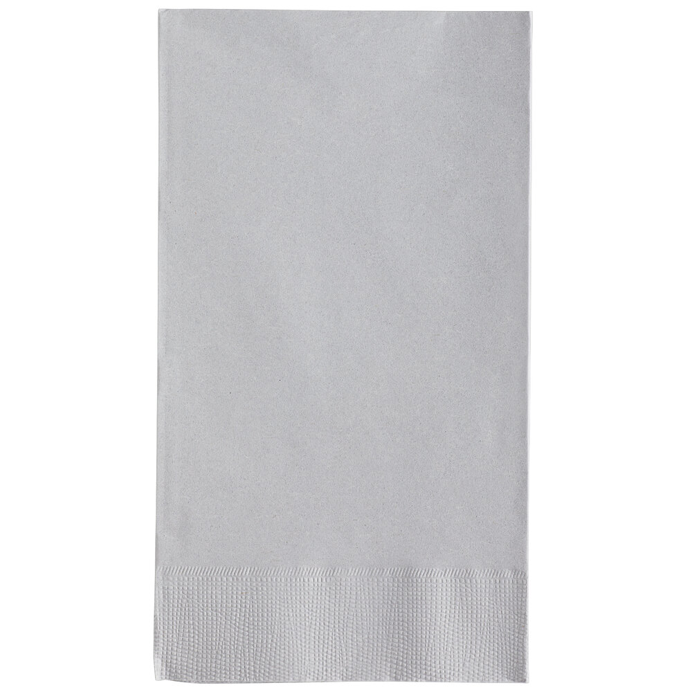 Silver / Gray Paper Dinner Napkin, Choice 2Ply, 15" x 17" 125/Pack