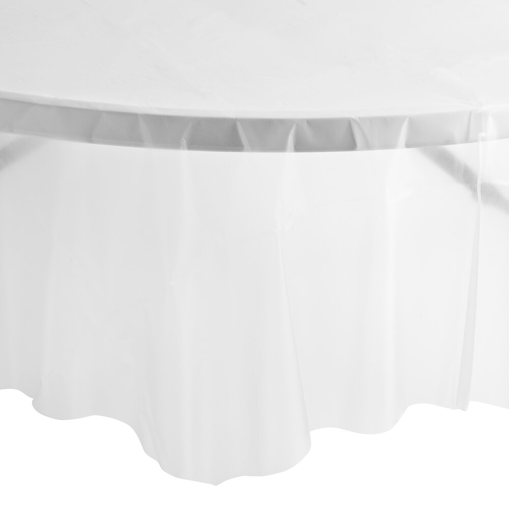 Creative Converting 700418 82" Clear OctyRound Plastic Table Cover 12