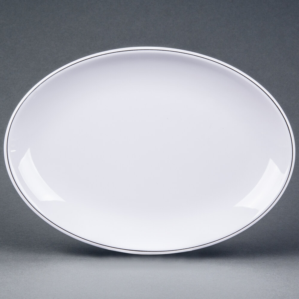 Flat plate. Vikupor Plate, White, 2550x385x3mm.. Тарелка овальная белая. Тарелка овальной формы. Тарелка сверху.