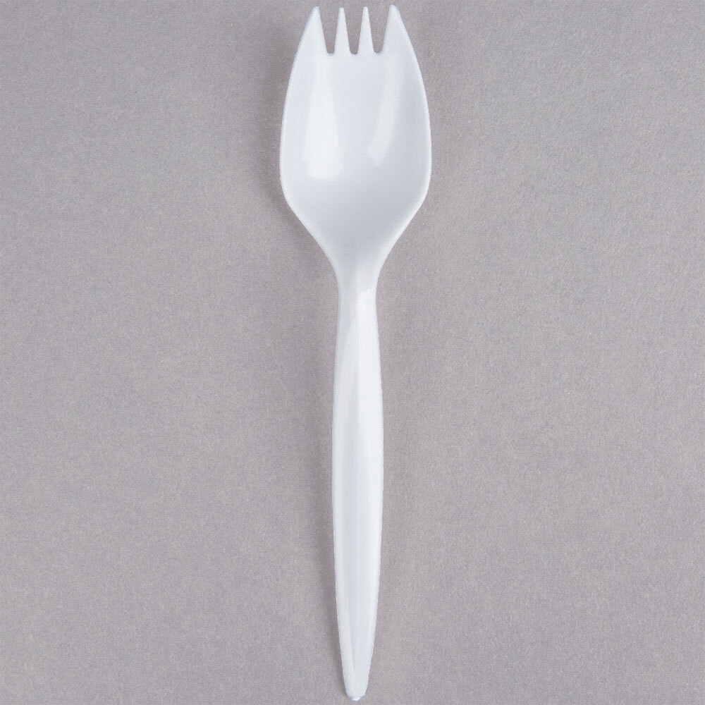 Choice Medium Weight White Plastic Spork 100/Pack