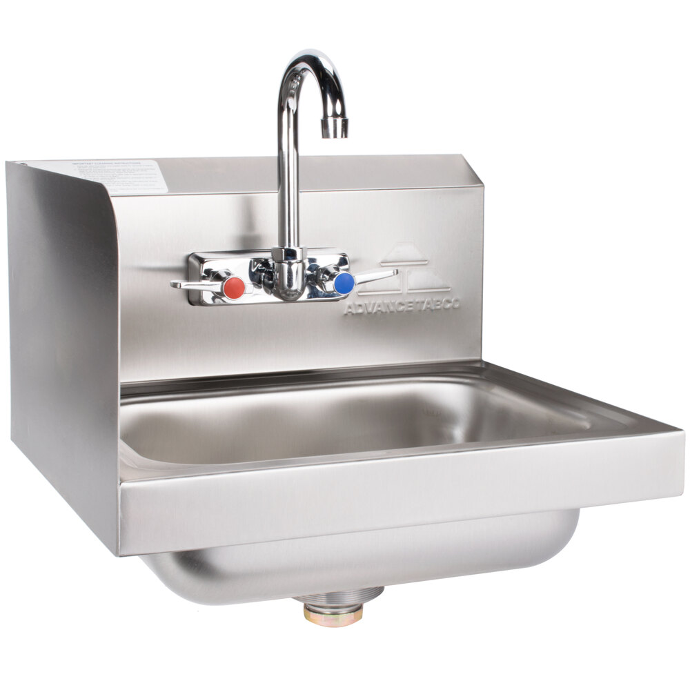 Advance Tabco 7PS66L Hand Sink with Splash Mounted Gooseneck Faucet