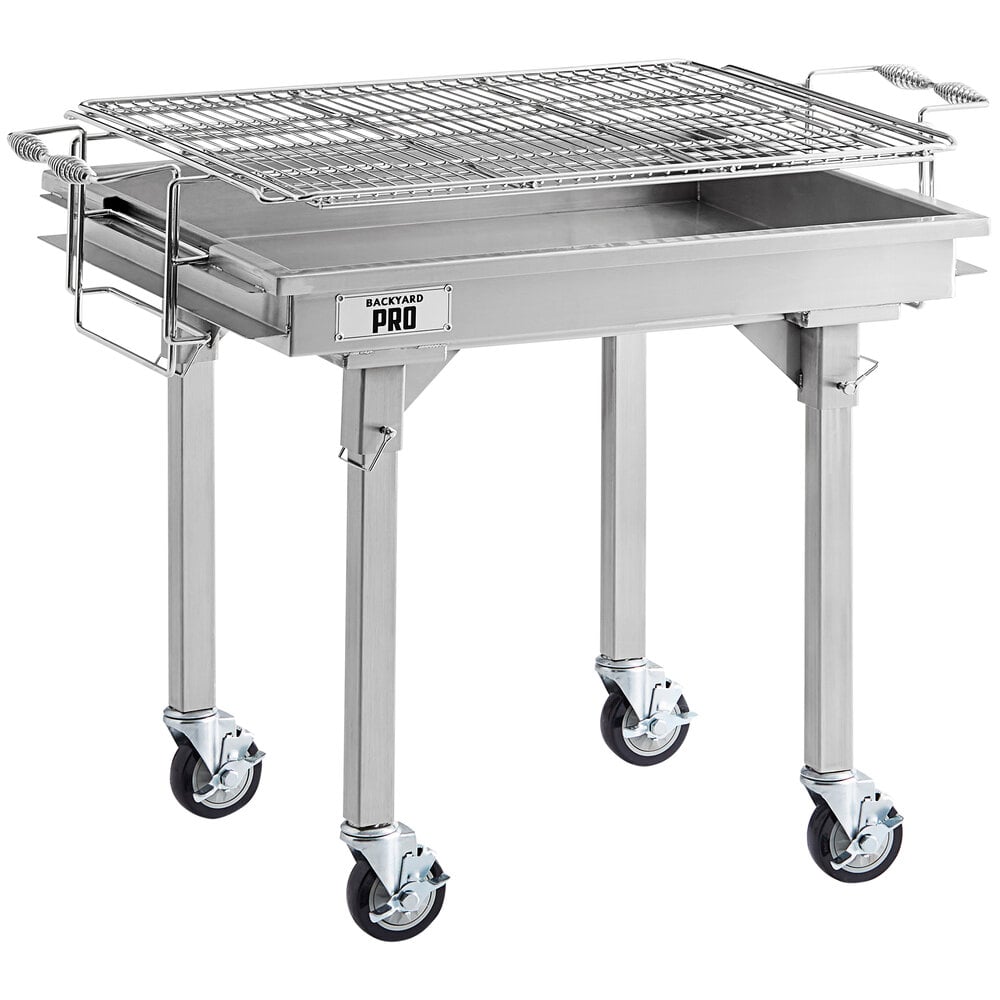 Backyard Pro CHAR-30SS 30 Heavy-Duty Stainless Steel Charcoal Grill with Adjustable Grates, Removable Legs, and Cover