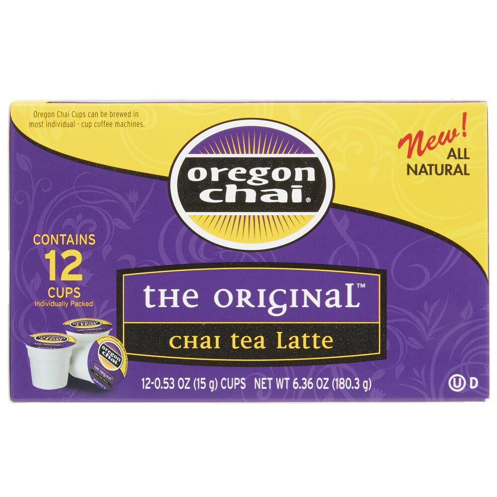Oregon Chai, Chai Tea Latte Single Serve Cups 12/Box