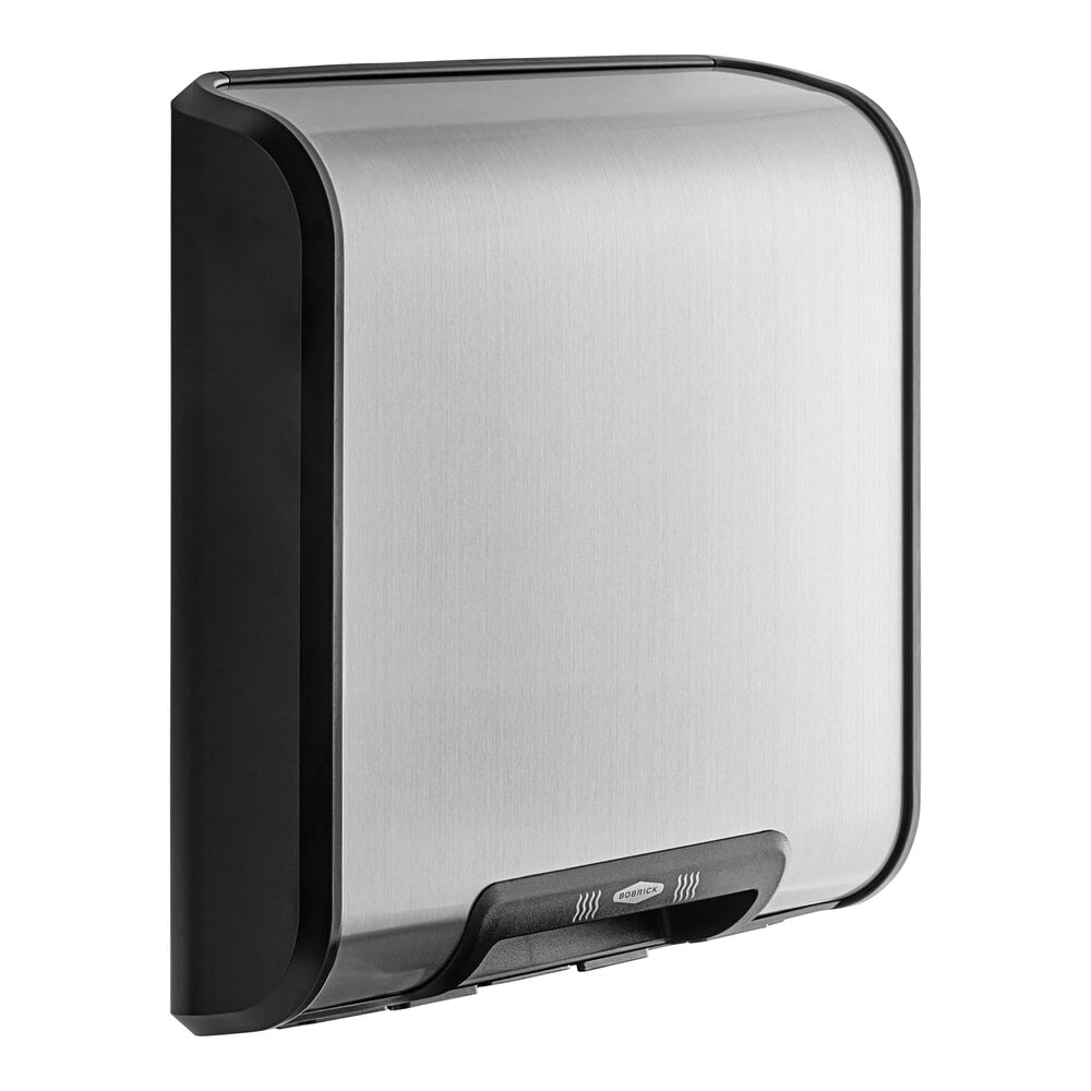 Bobrick B-7128 115V QuietDry TrimDry ADA Surface-Mounted Automatic Hand Dryer, Stainless Steel
