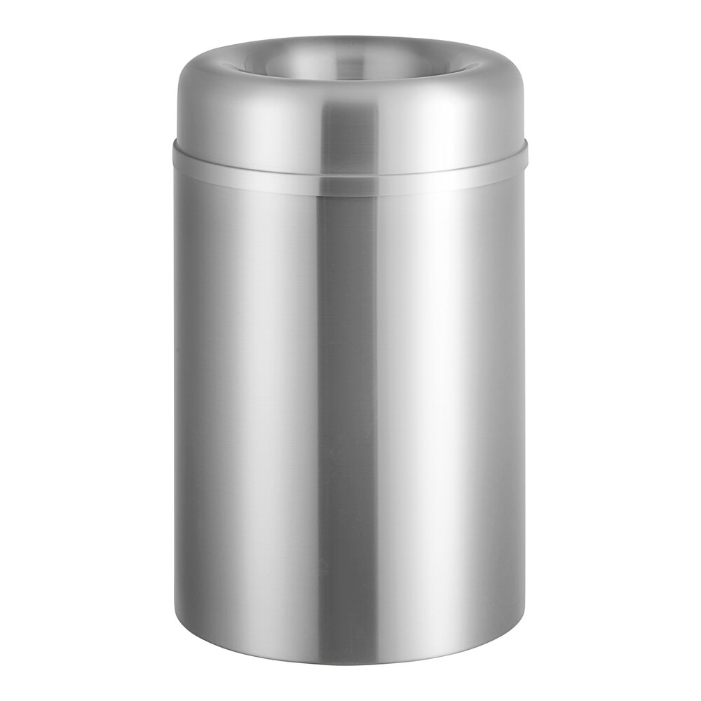 Rubbermaid® FGAOT30SAPL Crowne Satin Aluminum Round Open Top Trash
