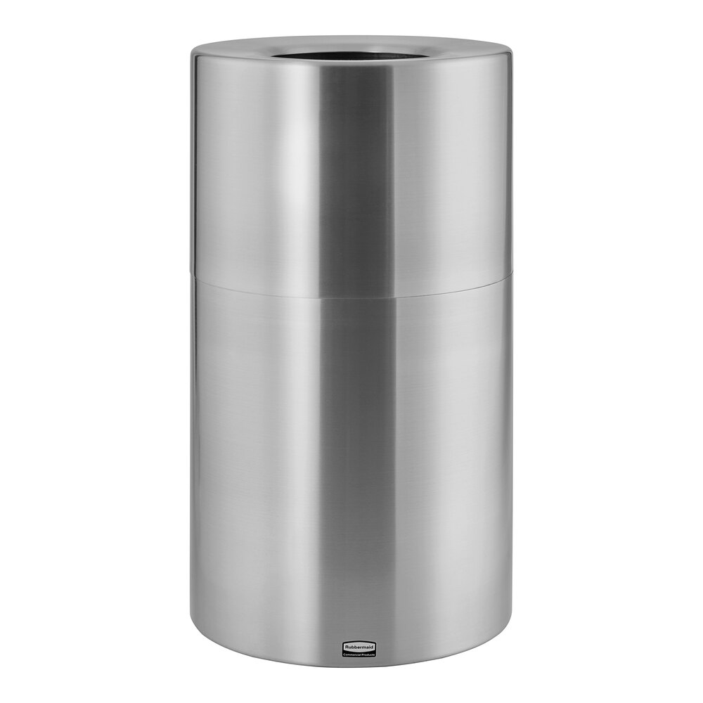 Rubbermaid® FGAOT35SA Atrium Satin Finish 2-Piece Round Open Top