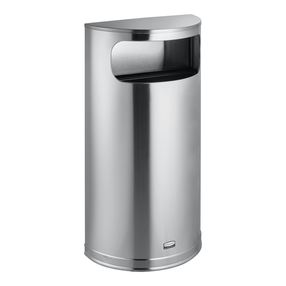 Rubbermaid® FGSO8SSSPL 9 Gallon Metallic Half-Round Satin