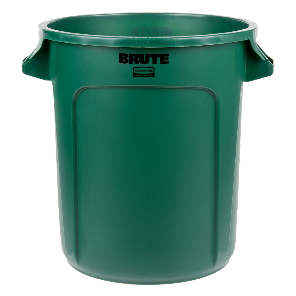 Rubbermaid® FG261000DGRN BRUTE 10 Gallon Green Round Trash Can