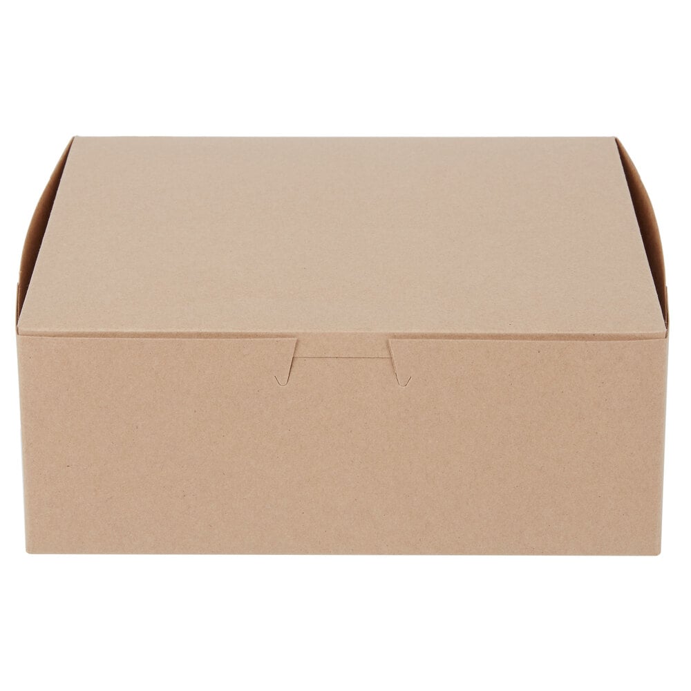 250/Bundle 8'x5'x3 1/2' Non-Corrugated Pink Cake/Bakery Paperboard Box 