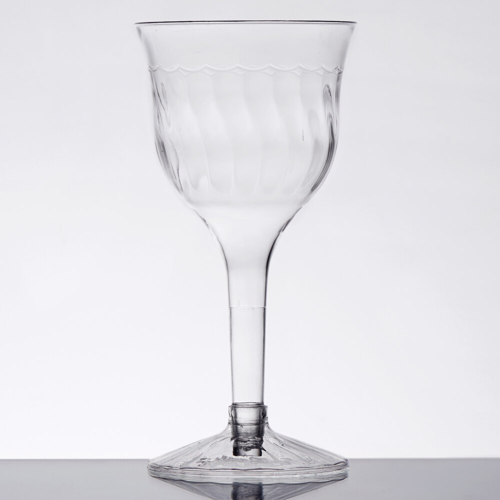 Fineline Flairware 2207 6 oz. 2Piece Clear Plastic Wine Goblet 120/Case