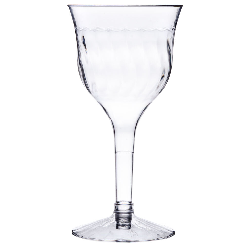 clear plastic wine goblets