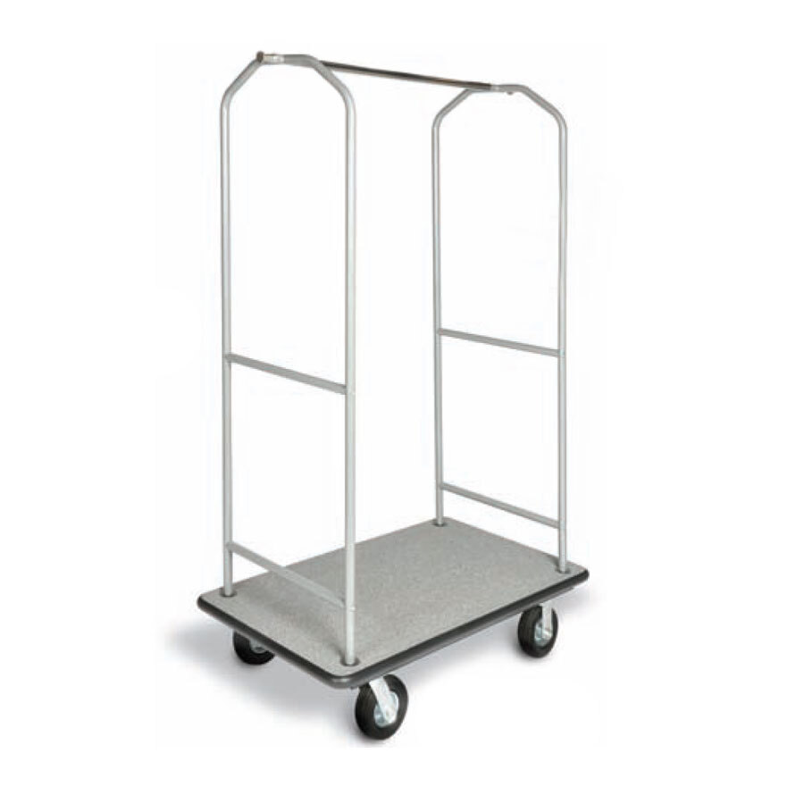 CSL 2005BK60 Silver Finish Economy Bellman's Cart with Rectangular