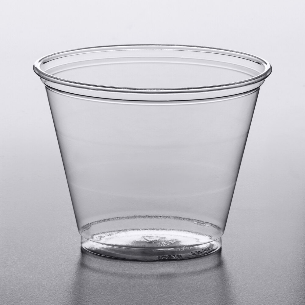 9 oz Clear PET Plastic Cups, 92mm (1000/Case)