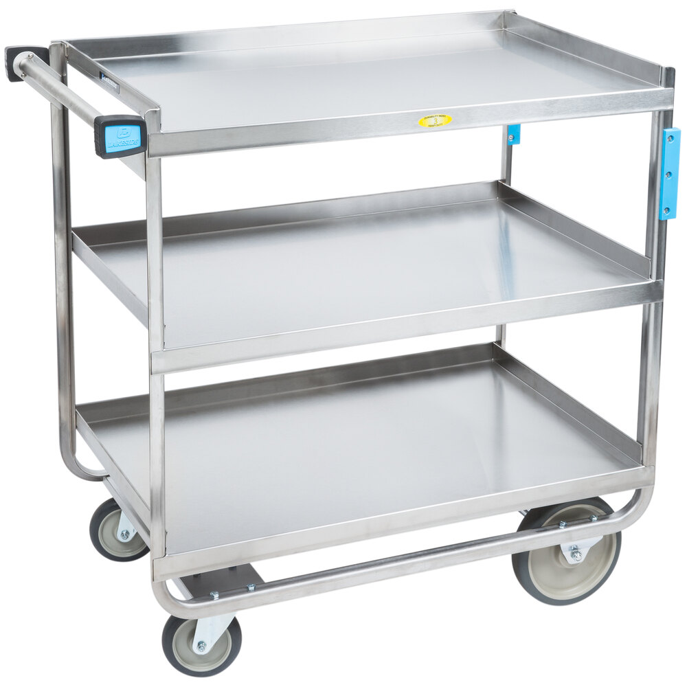 Heavy Duty Utility Cart, Stainless Steel, 3 Shelf WebstaurantStore