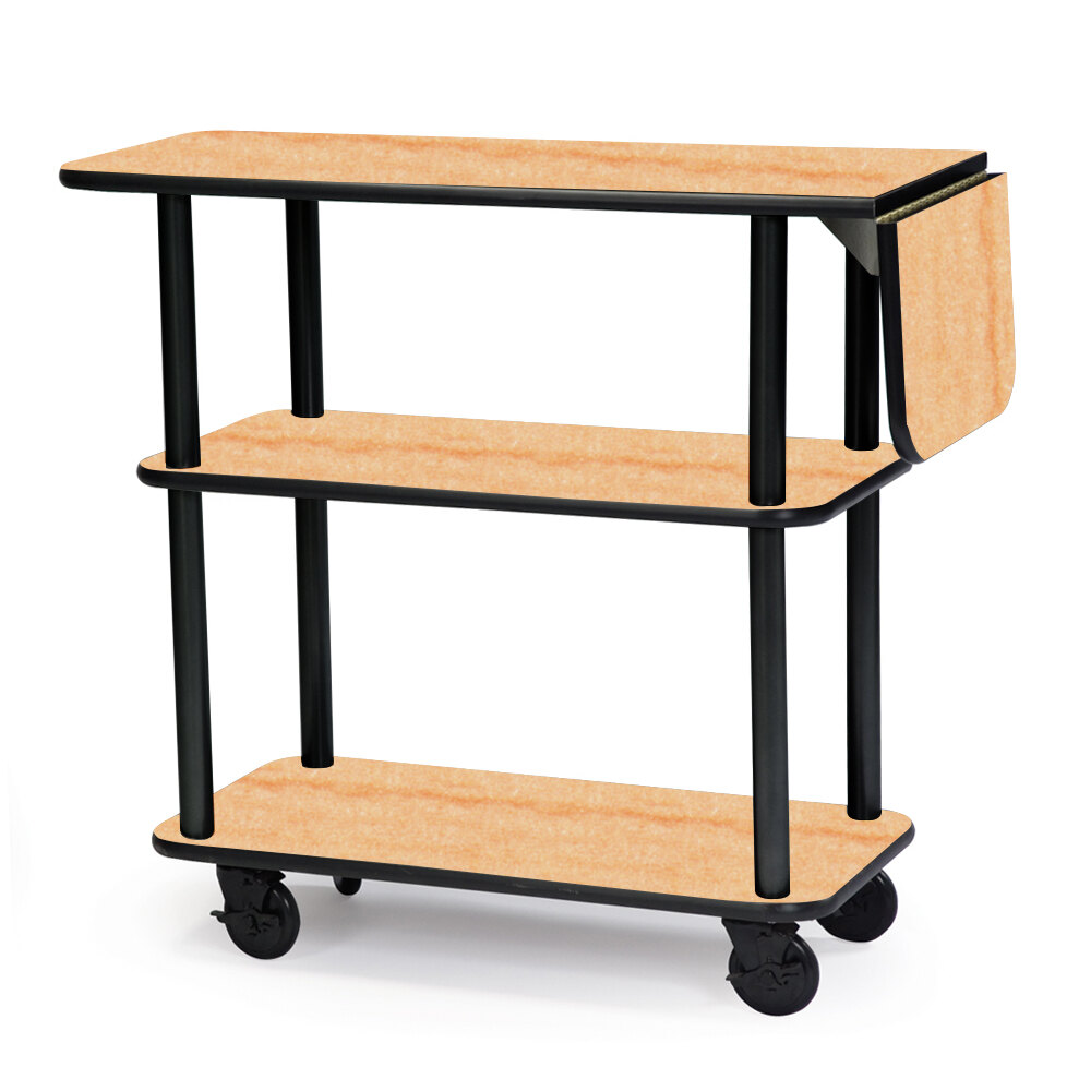 Rectangular Table Cart Geneva 36102-03 Rectangular 3 Shelf Laminate Tableside Service Cart ...