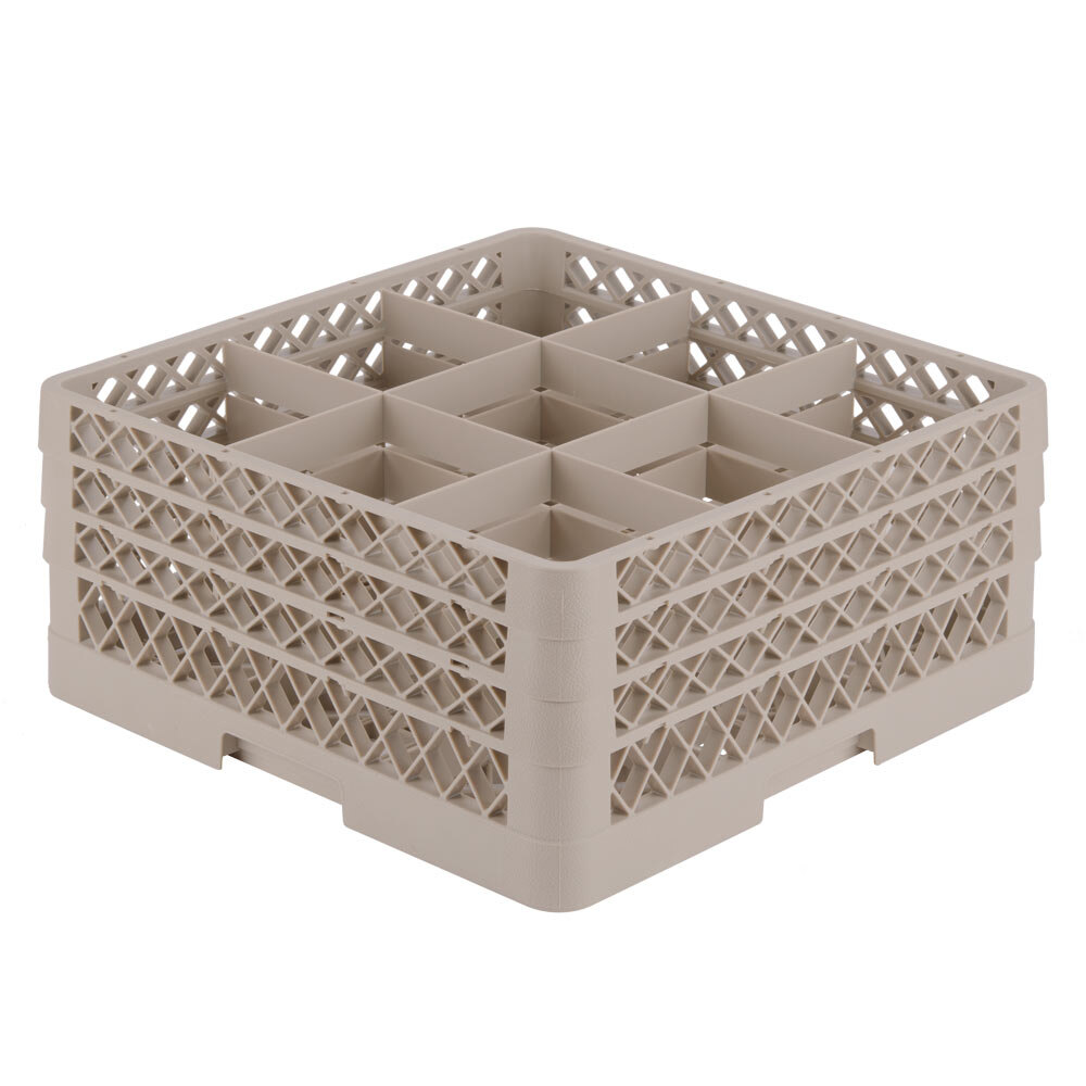 Tene Color Glass Rack Vollrath TR10FFF Traex® Full-Size Beige 9-Compartment 7 7/8