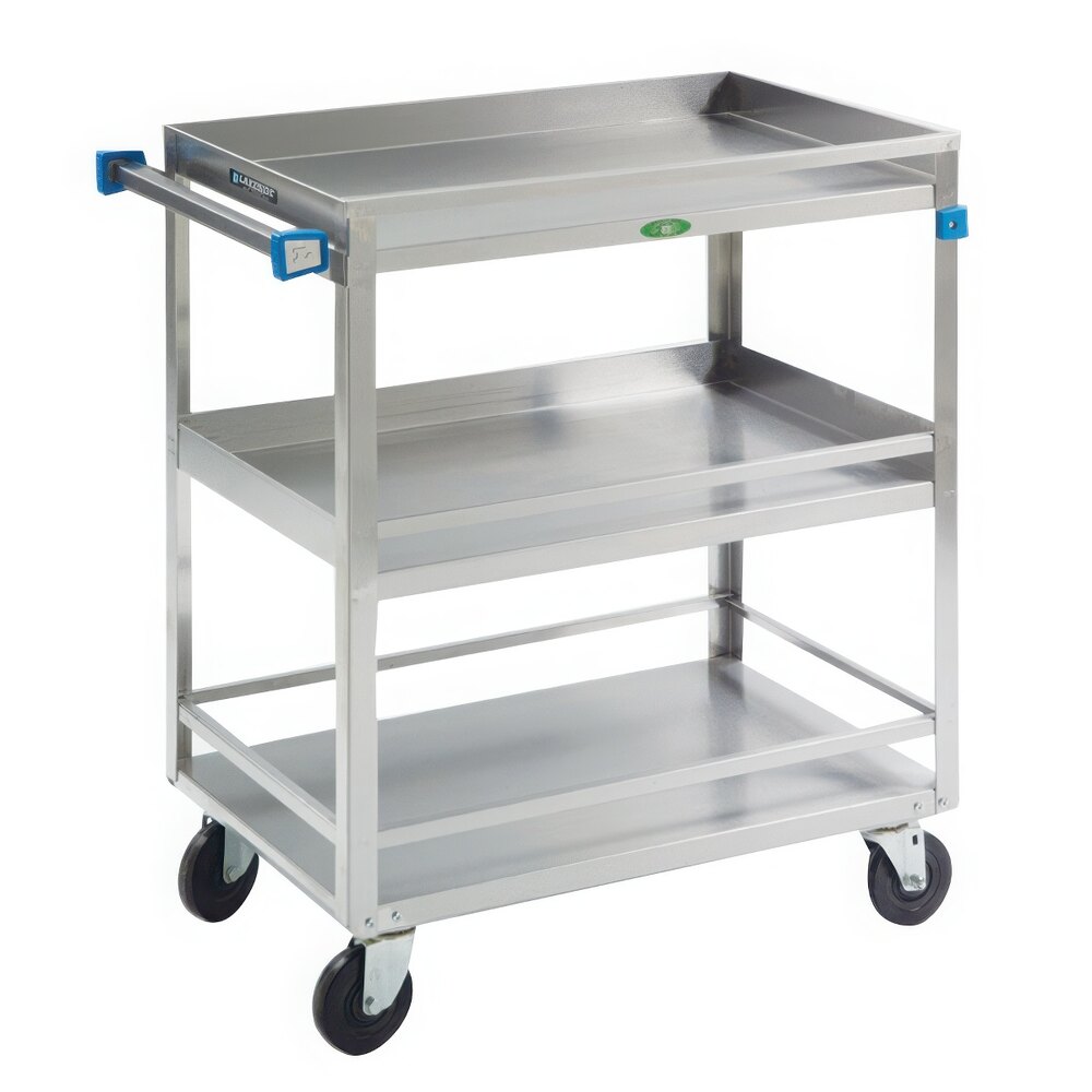 Lakeside 730 Stainless Steel Three Shelf Heavy Duty Guard Rail Utility ...