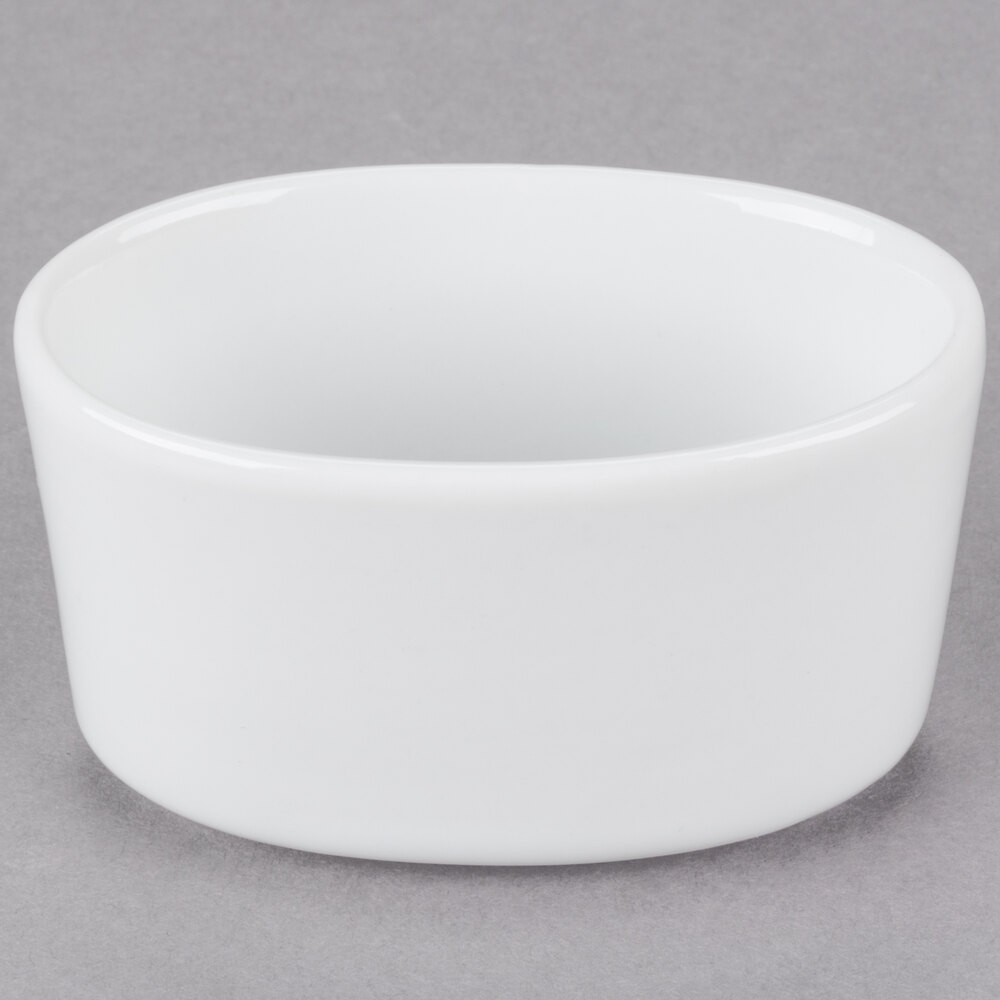 American Metalcraft OPC2 2 oz. White Porcelain Oval Sauce Cup