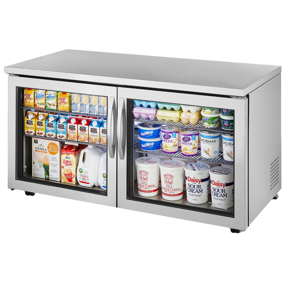 True TUC60GLP 60" Low Profile Undercounter Refrigerator with Glass Doors