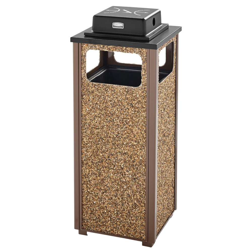 Rubbermaid FGR12WU201PL Aspen Ash/Trash Brown with Desert Brown Stone