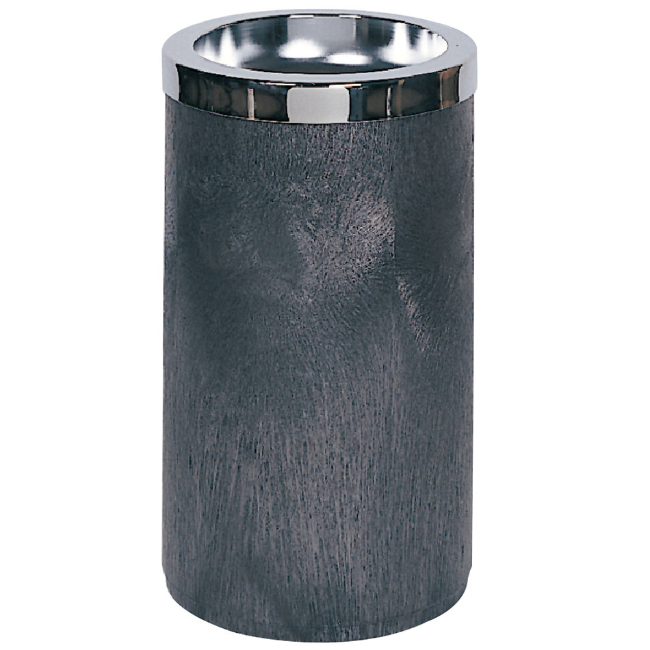 Rubbermaid FG258500BLA Classic Black Cigarette Receptacle with Metal