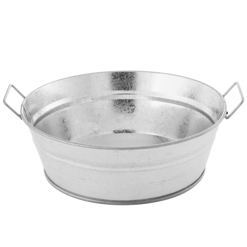 American Metalcraft MTUB93 9" x 3" Round Galvanized Metal Tub