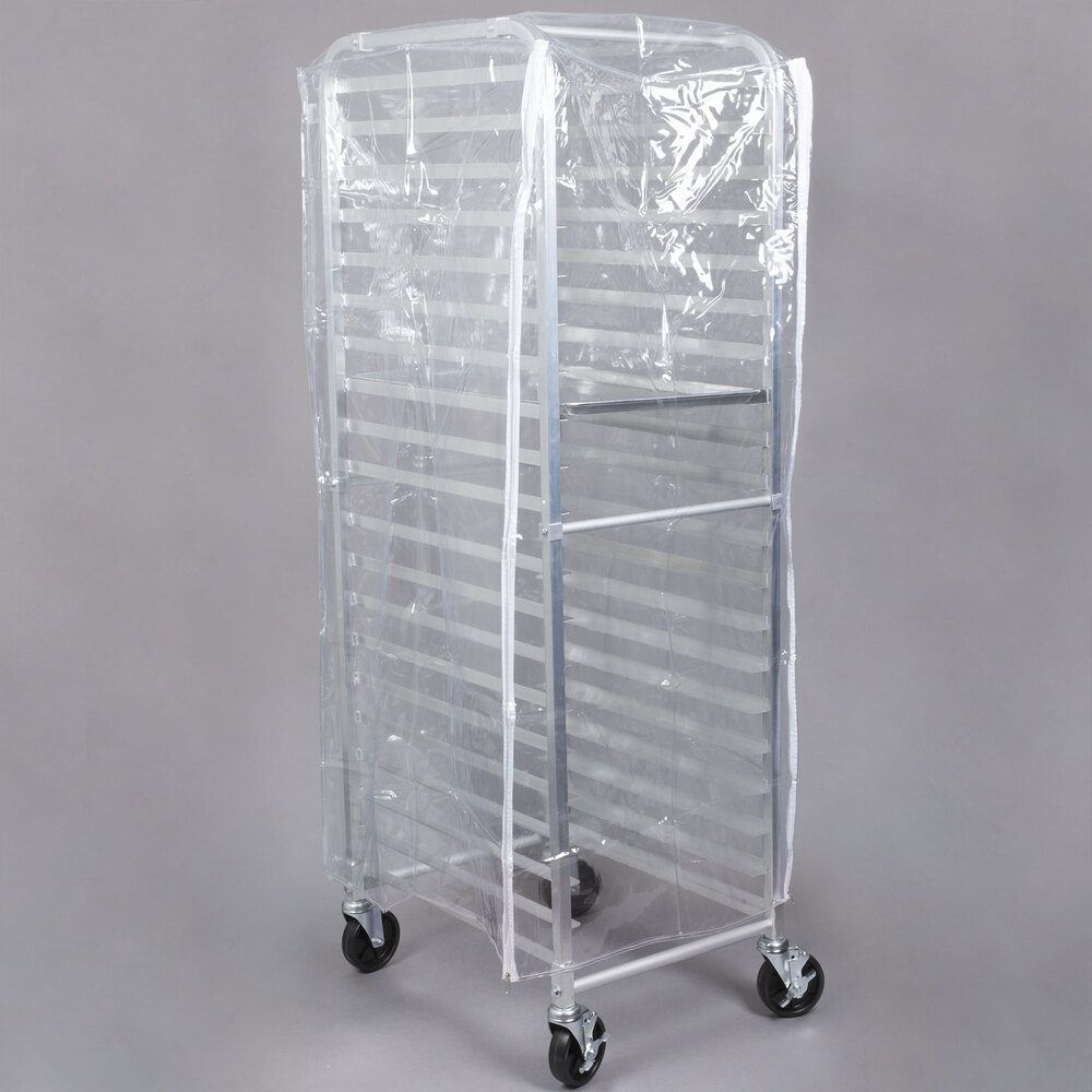 Winholt Heavy Duty Clear Bun Pan Rack Cover with 3 Zippers 28" x 23