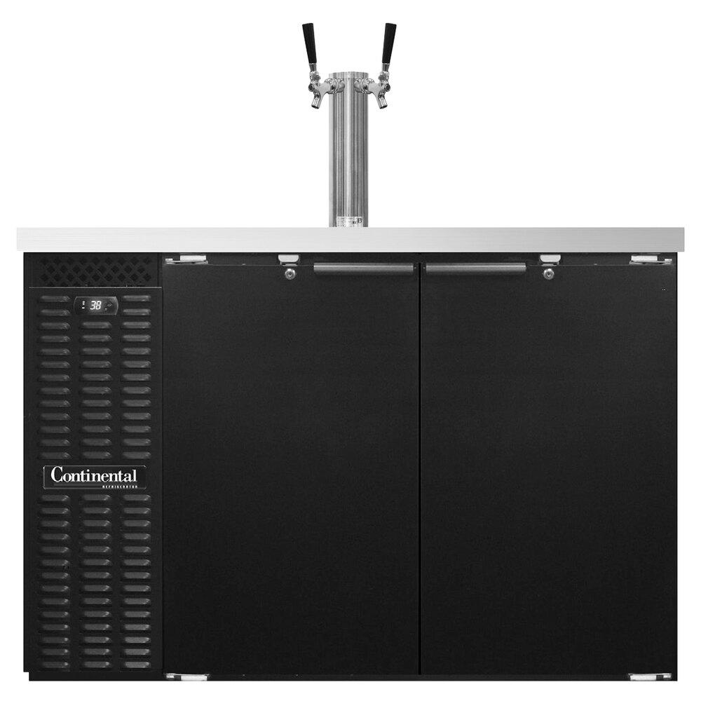 Continental Refrigerator KC50 Double Tap Kegerator Beer Dispenser - Black,  (2) 1/2 Keg Capacity
