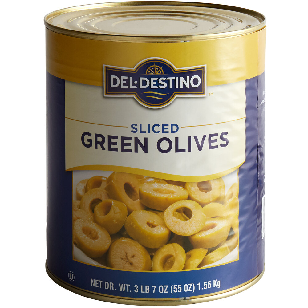 Sliced Green Olives 6 lb. 10 oz. (3 lb. 7 oz. / 1.56 kg Dr. Wt.) 10 Can