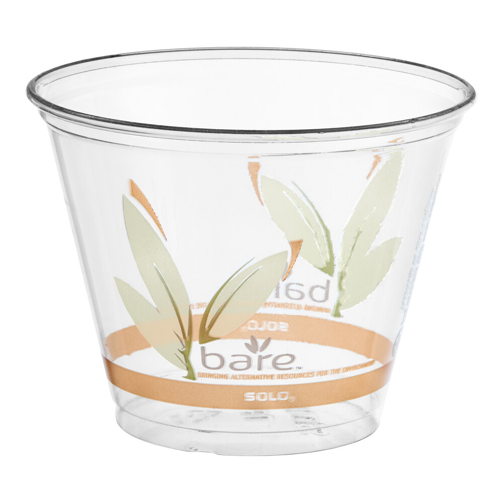 Bare by Solo RTP9RBARE Eco-Forward 9 oz. RPET Squat Cold Cup - 1,000/Case