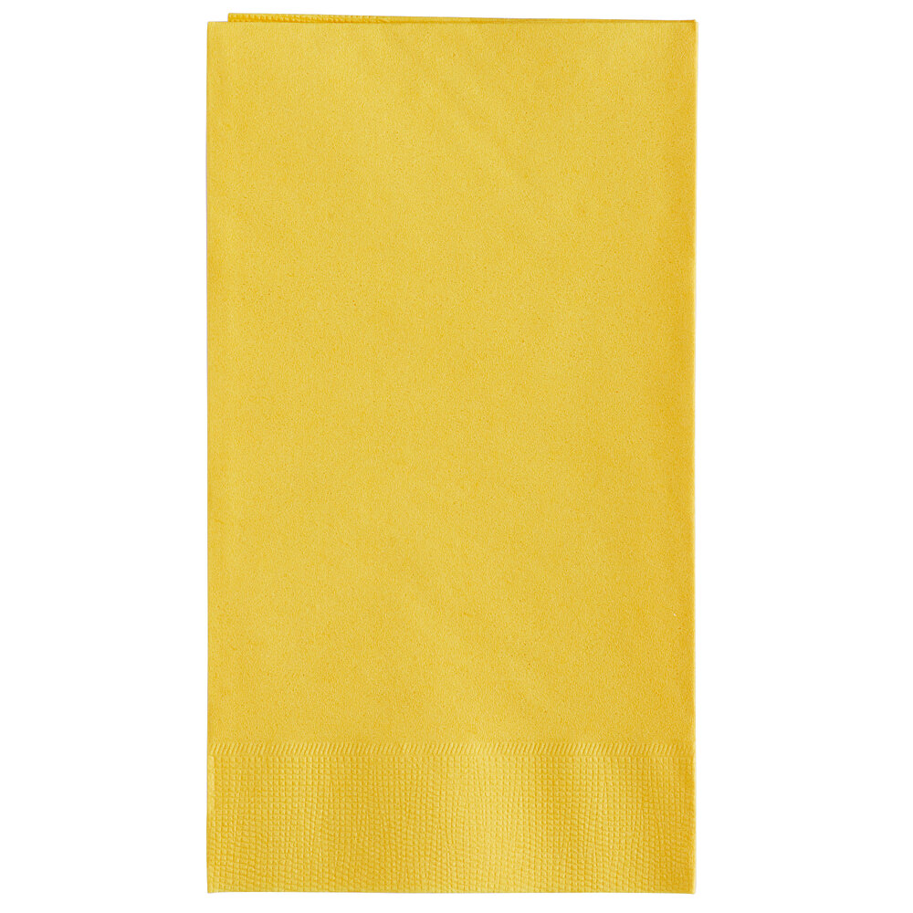 Sunny Yellow Paper Dinner Napkin, Choice 2Ply, 15" x 17" 125/Pack
