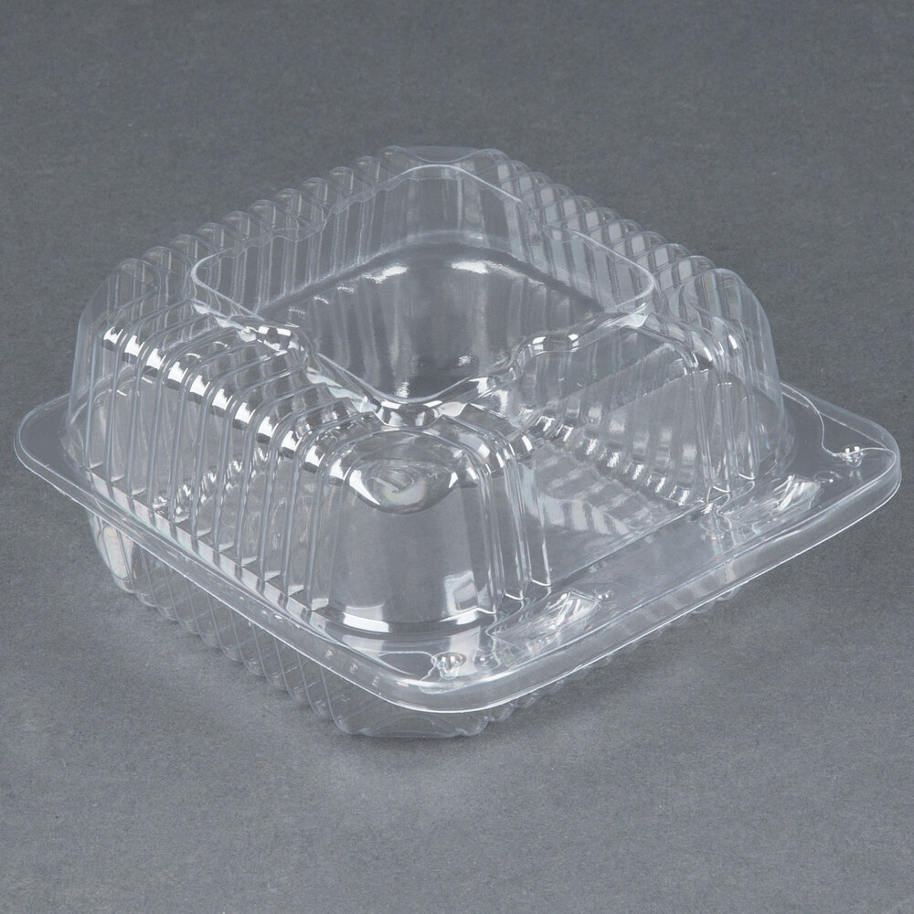 clear plastic food containers with hinged lids