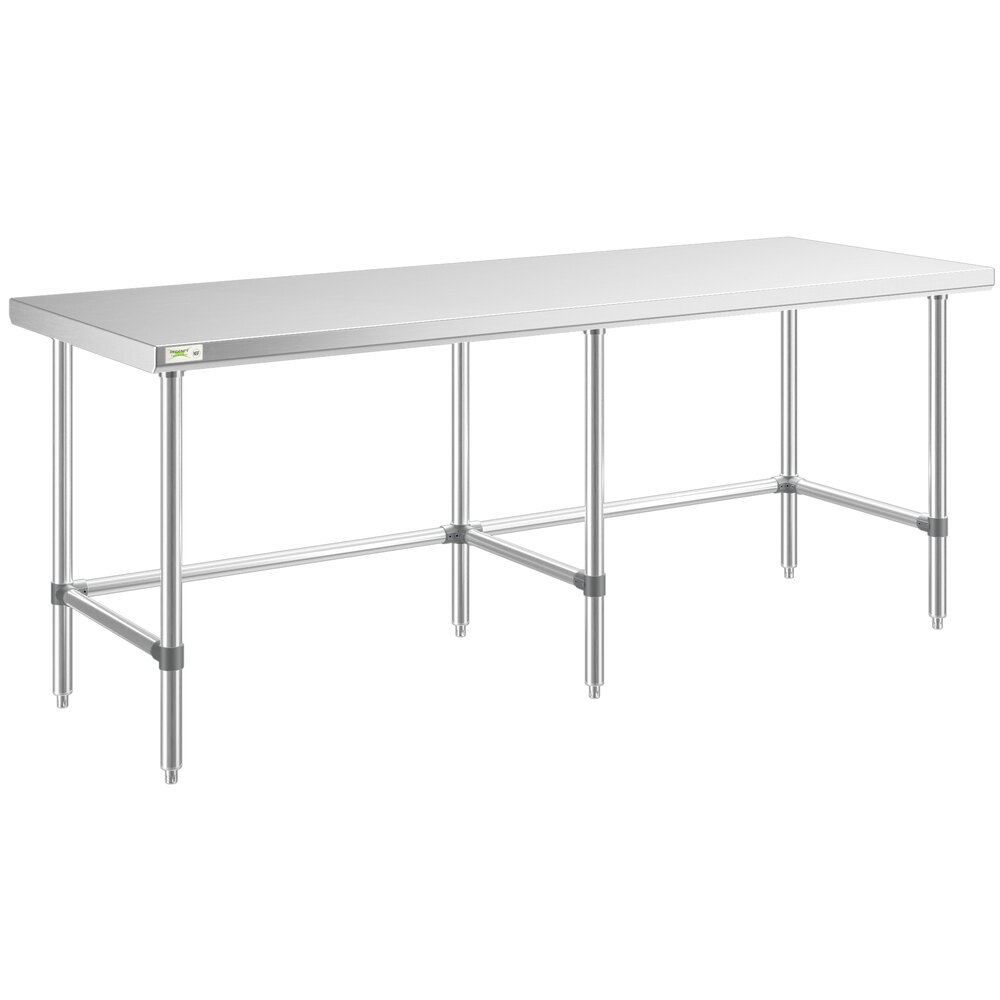 Regency 30 inch x 84 inch 16-Gauge 304 Stainless Steel Commercial Open Base Work Table
