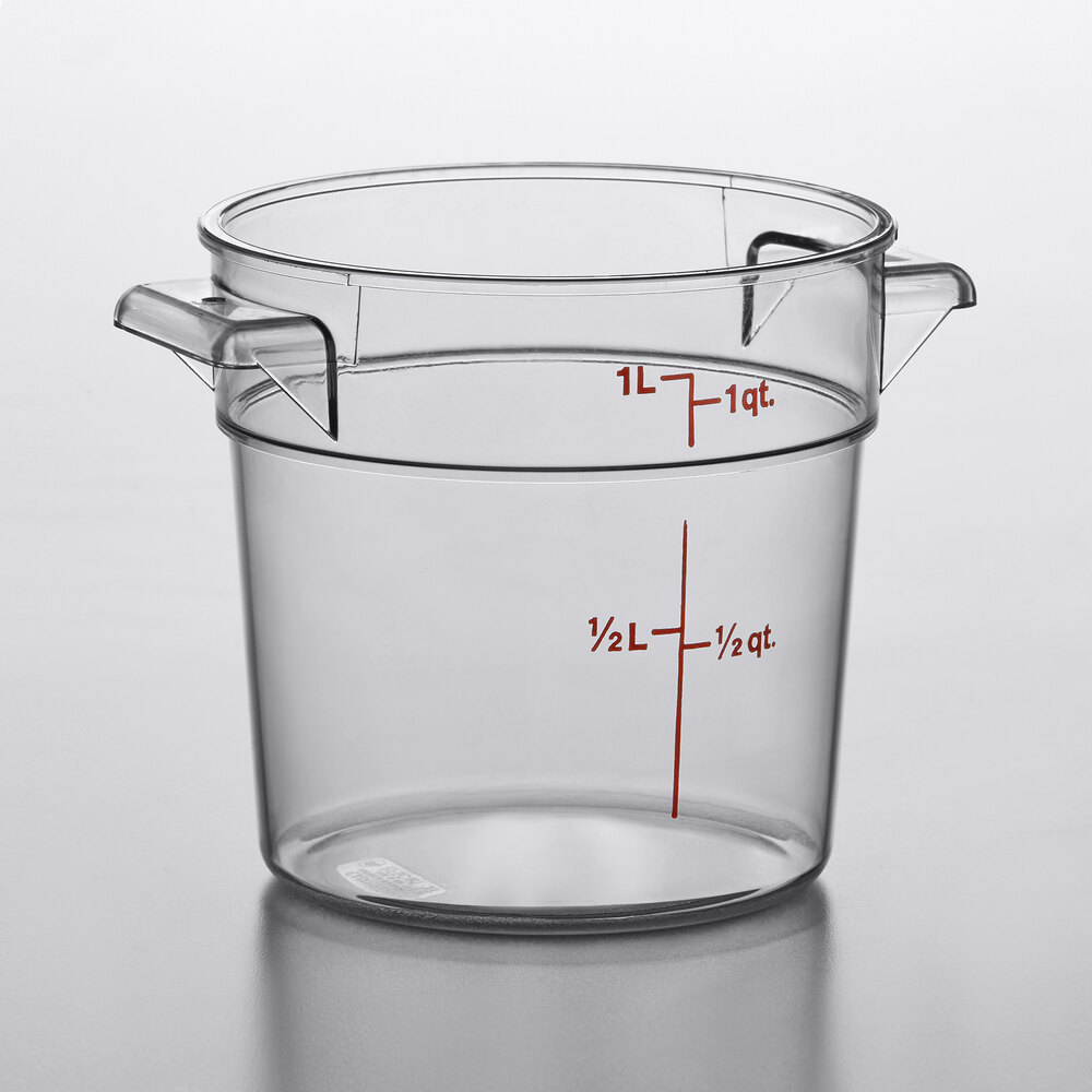 Cambro 1 Qt Clear Round Polycarbonate Food Storage Container cambro-1-qt-clear-round-polycarbonate-food-storage-container