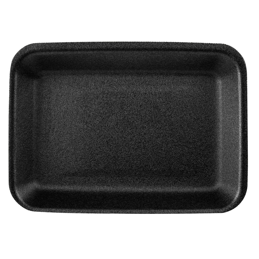 CKF 87802 (2) Black Foam Meat Tray 8 1/4" x 5 3/4" x 1" 500/Case