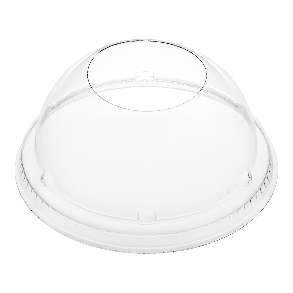 Dart 20LCDH Conex Clear Dome Lid with Hole - 1,000/Case